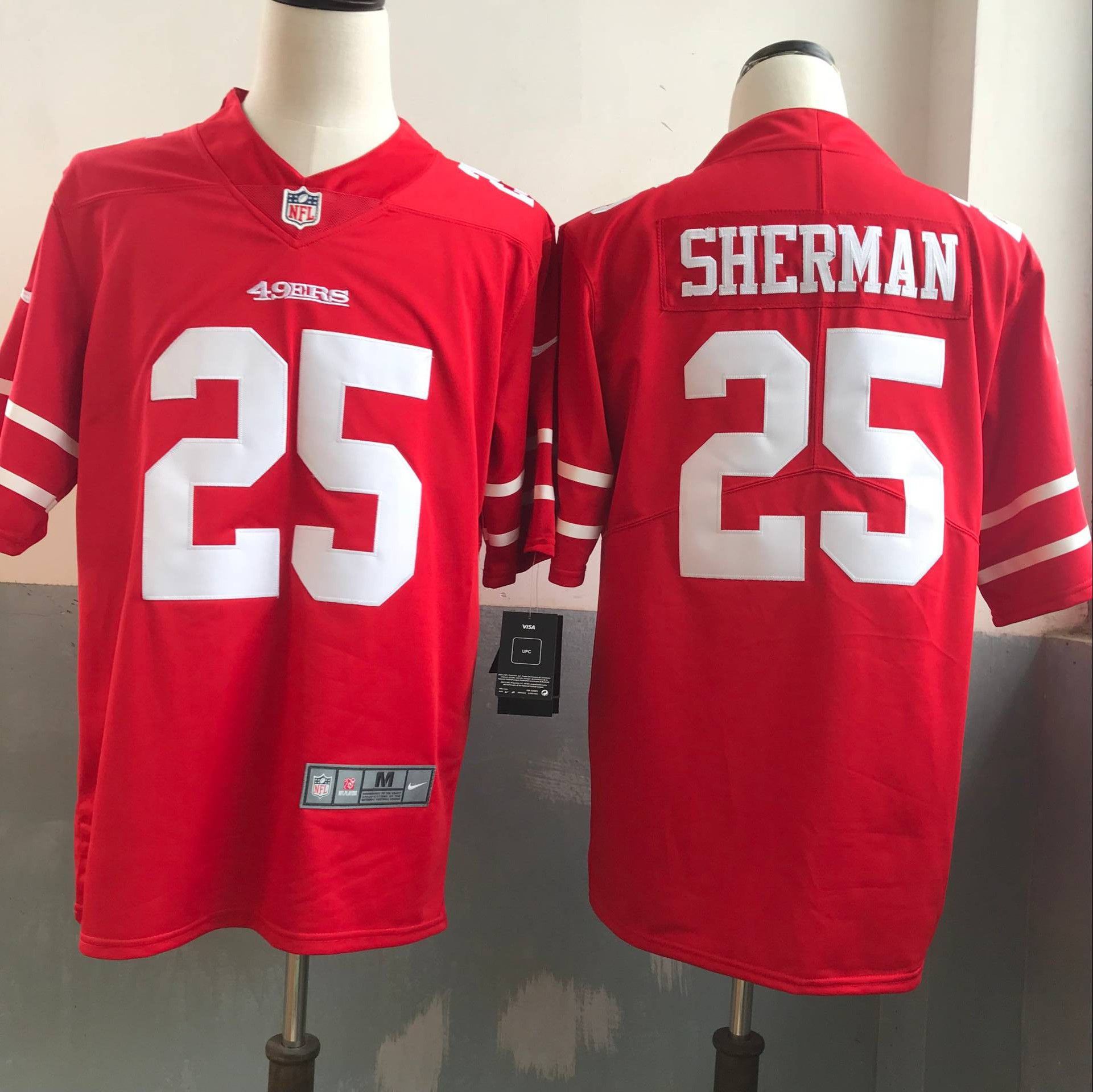 Men San Francisco 49ers 25 Sherman Red Nike Vapor Untouchable Limited NFL Jerseys